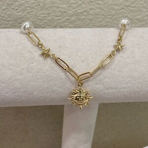14kGold Plated Sun Charm Bracelet